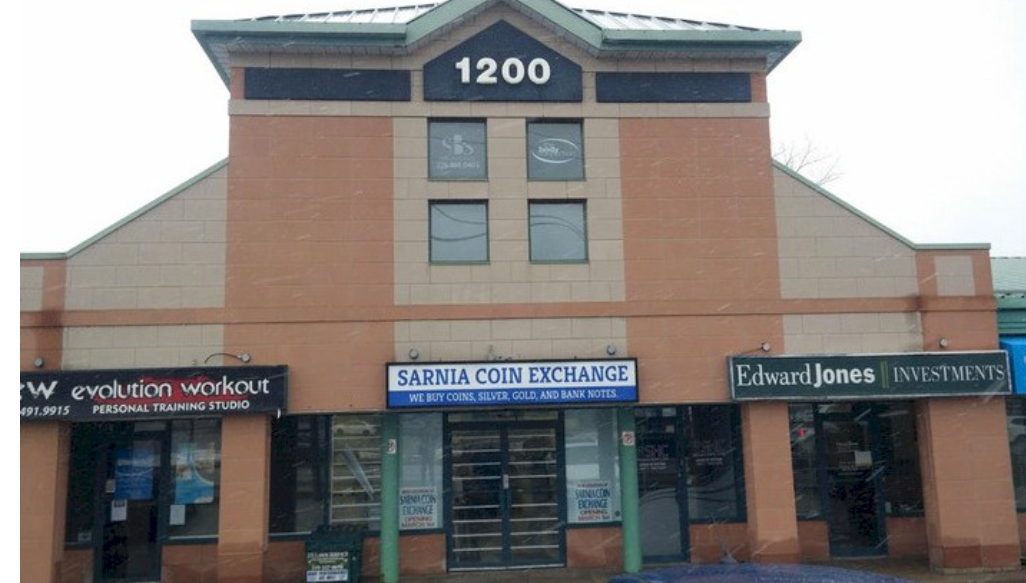 Sarnia Coin Exchange storefront at 1200 Lambton Mall Road, Unit #3, Sarnia Ontario
